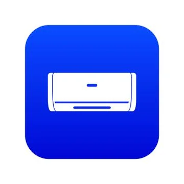 Internal unit air conditioner icon digital blue Stock Illustration