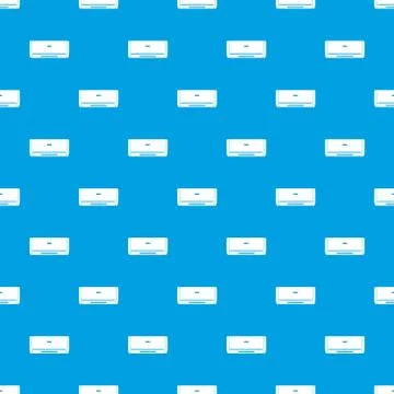 Internal unit air conditioner pattern seamless blue Stock Illustration