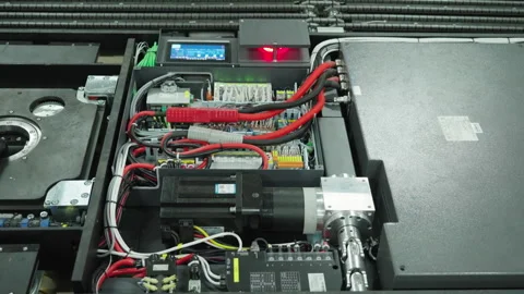 Internal view of an autonomous mobile parking robot showing controller Stock Footage 328227511