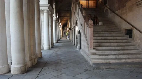 Internal view of the Basilica made by Andrea Palladio in Vicenza center 스톡 동영상 68038071