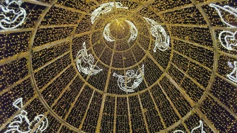 Internal View of the Christmas Tree Structure (No People), Malaga Stock Footage 323585222