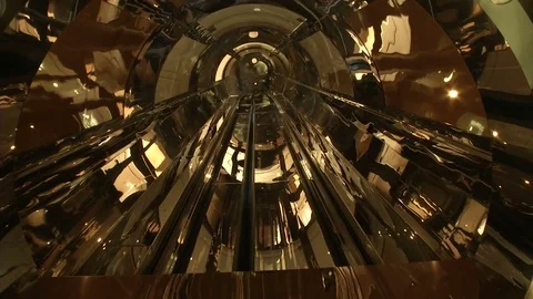 Internal view of an elevator in a yacht Stock Footage 72117494