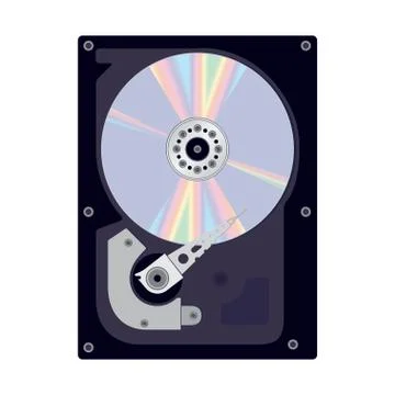 Internal View of the Hard Disk of a Computer. Illustrazione stock
