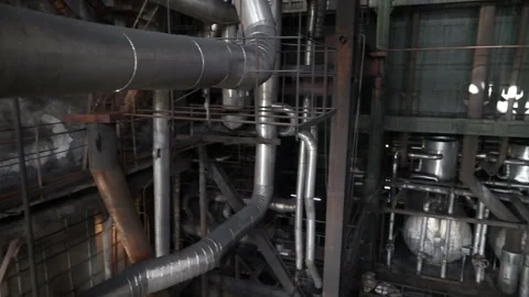 Internal view of the panorama thermal station Stock Footage 165604302