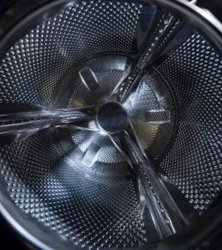 Internal view of a washing machine drum empty Stock Photos
