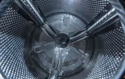 Internal view of a washing machine drum Stock Photos