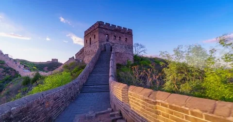 The internal walking of the Great Wall of China (4K,Time-lapse) Stock Footage 83084614