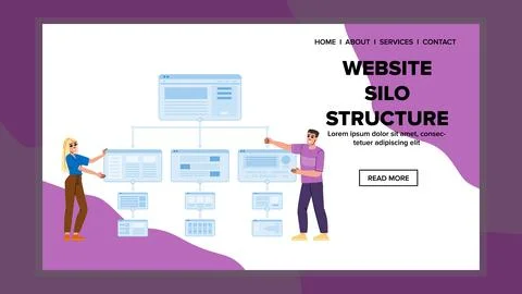 Internal website silo structure vector 스톡 일러스트