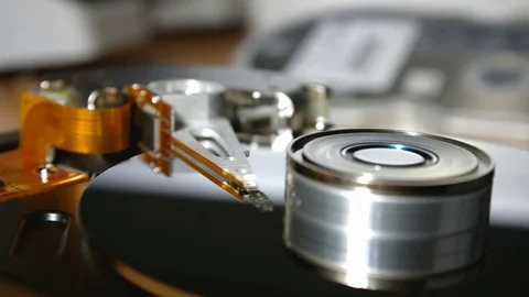 Internal work head in the hard disk drive Stock Footage 73710809