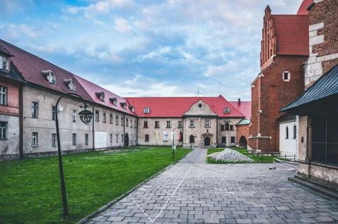 Internal yard of a medieval castle Stock Photos