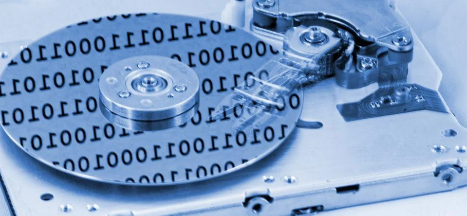 Internals of a computer harddrive Foto stock