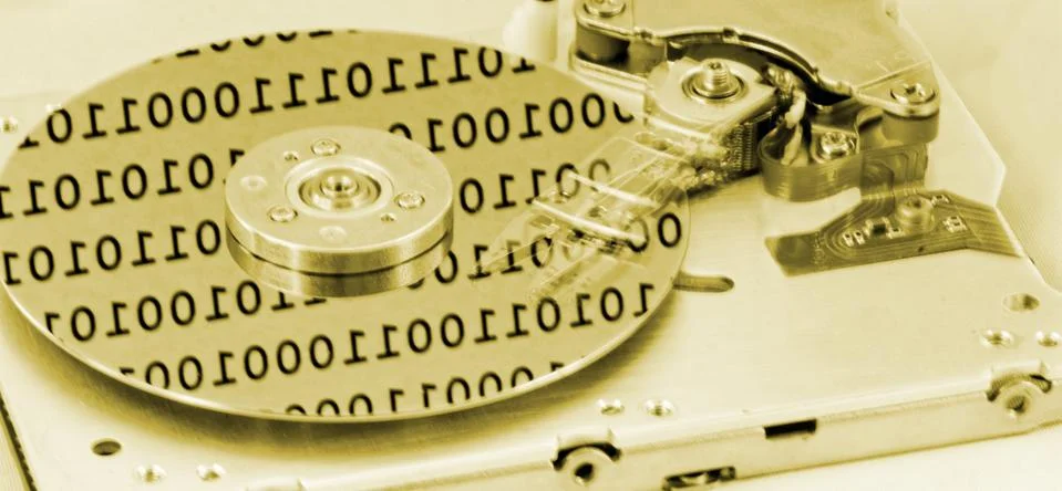 Internals of a computer harddrive Foto stock