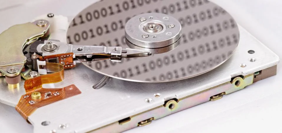 Internals of a computer harddrive Stock Photos