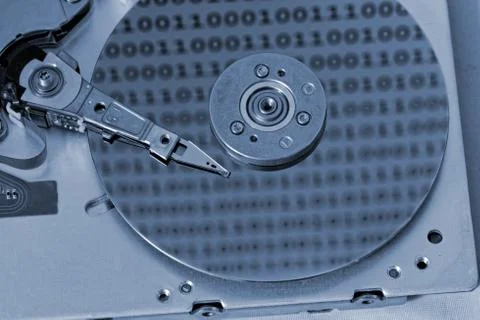 Internals of a computer harddrive Stock-Fotos