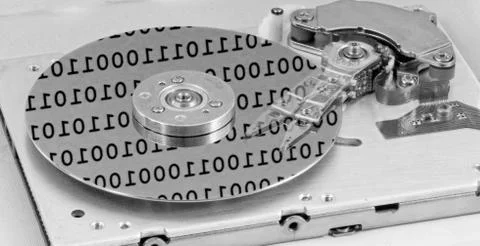 Internals of a computer harddrive Foto stock