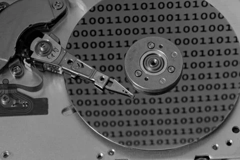 Internals of a computer harddrive Foto stock