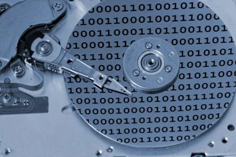 Internals of a computer harddrive Foto stock