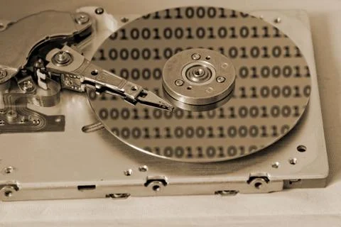 Internals of a computer harddrive Foto stock