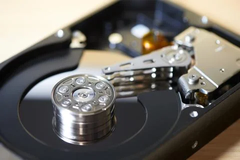 Internals of SATA hard disk drive Foto stock