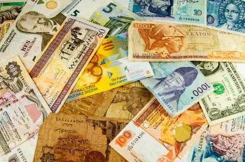Internarional banknotes Stock Photos