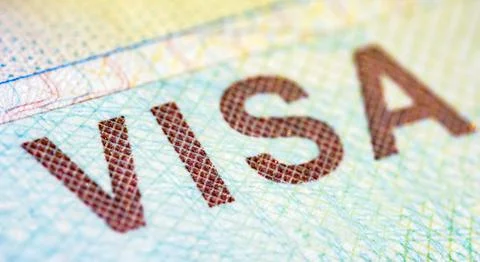 Internationa visa in passport Foto stock
