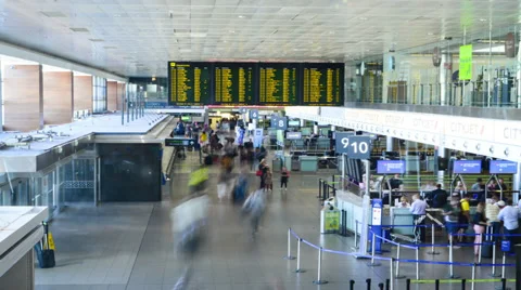 International Airport Terminal 4K Time Lapse Stock Footage
