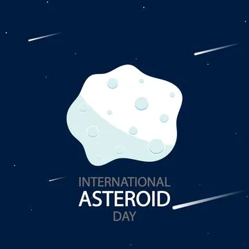 International Asteroid Day comet Stock Illustration