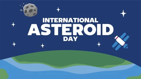 International Asteroid Day for space lovers Stock Footage 327428014