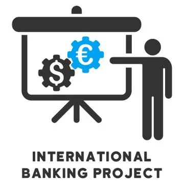International Banking Project Vector Icon With Caption イラスト素材