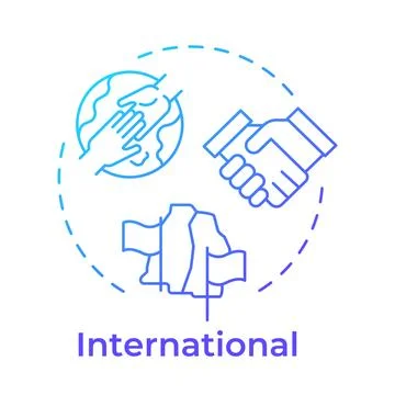 International blue gradient concept icon Illustrazione stock