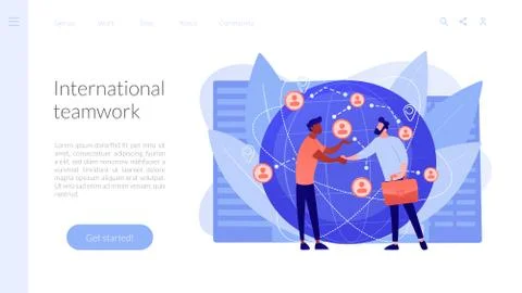 International business concept landing page. Stock Illustration