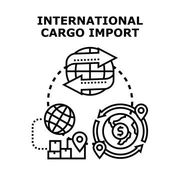 International cargo import export global supply chain Stock Illustration