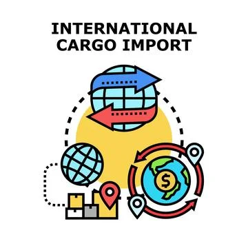 International cargo import export global supply chain Stock Illustration