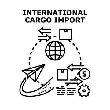 International cargo import export logistics and global shipment Stock Illustration