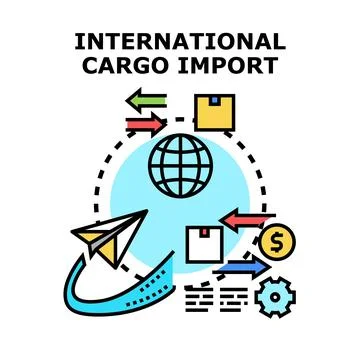 International cargo import export logistics and global shipment Stock Illustration