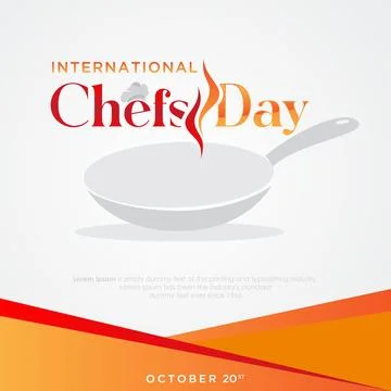 International Chefs Day letter vector poster with chef hat template design Stock Illustration
