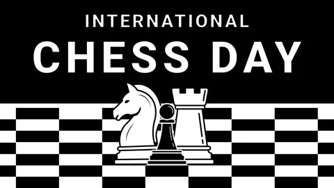 International Chess Day animated 4K background greeting featuring a pawn, k.. Stock Footage 337922320