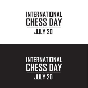 International Chess Day Typography Vector Illustration Isolated Stock Illustration