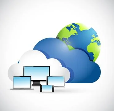 International cloud computing network Illustrazione stock