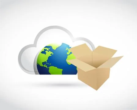 International cloud computing storage concept 스톡 일러스트