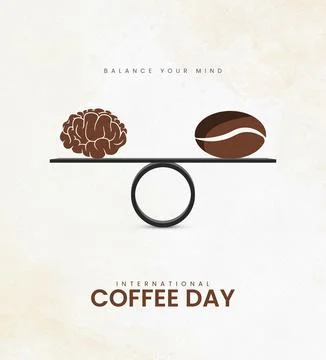 International coffee day. 3D illustration. Stock Illustration