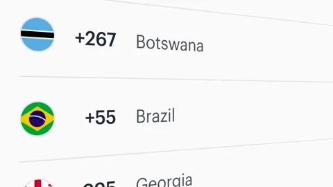 International Country Code List User Interface Animation 4K Video Vidéo 337406055