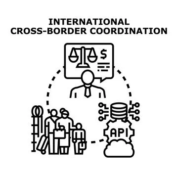 International cross border coordination concept for global processes Stock Illustration
