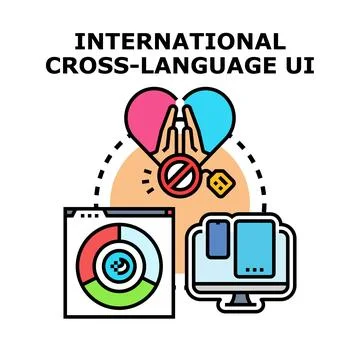 International cross language ui development concept 스톡 일러스트