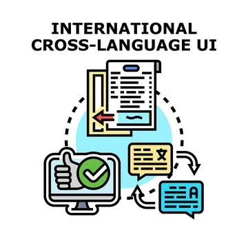 International cross language ui development and translation Illustrazione stock
