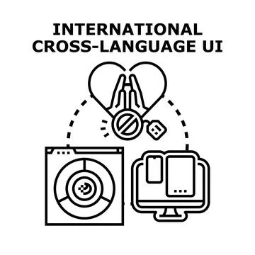 International cross language ui development concept Stock Illustration
