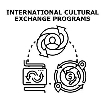 International cultural exchange program global education concept Stock Illustration