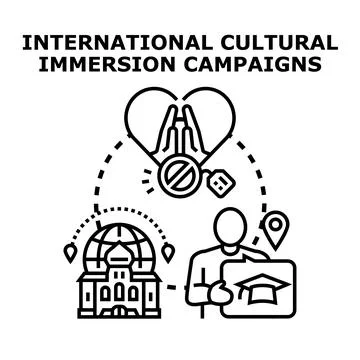 International cultural immersion programs promoting global education Stock Illustration