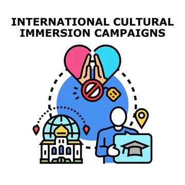 International cultural immersion programs promoting global education Stock Illustration