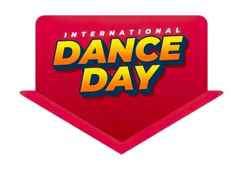 International dance day logo with vibrant colors and arrow Stock-Illustration
